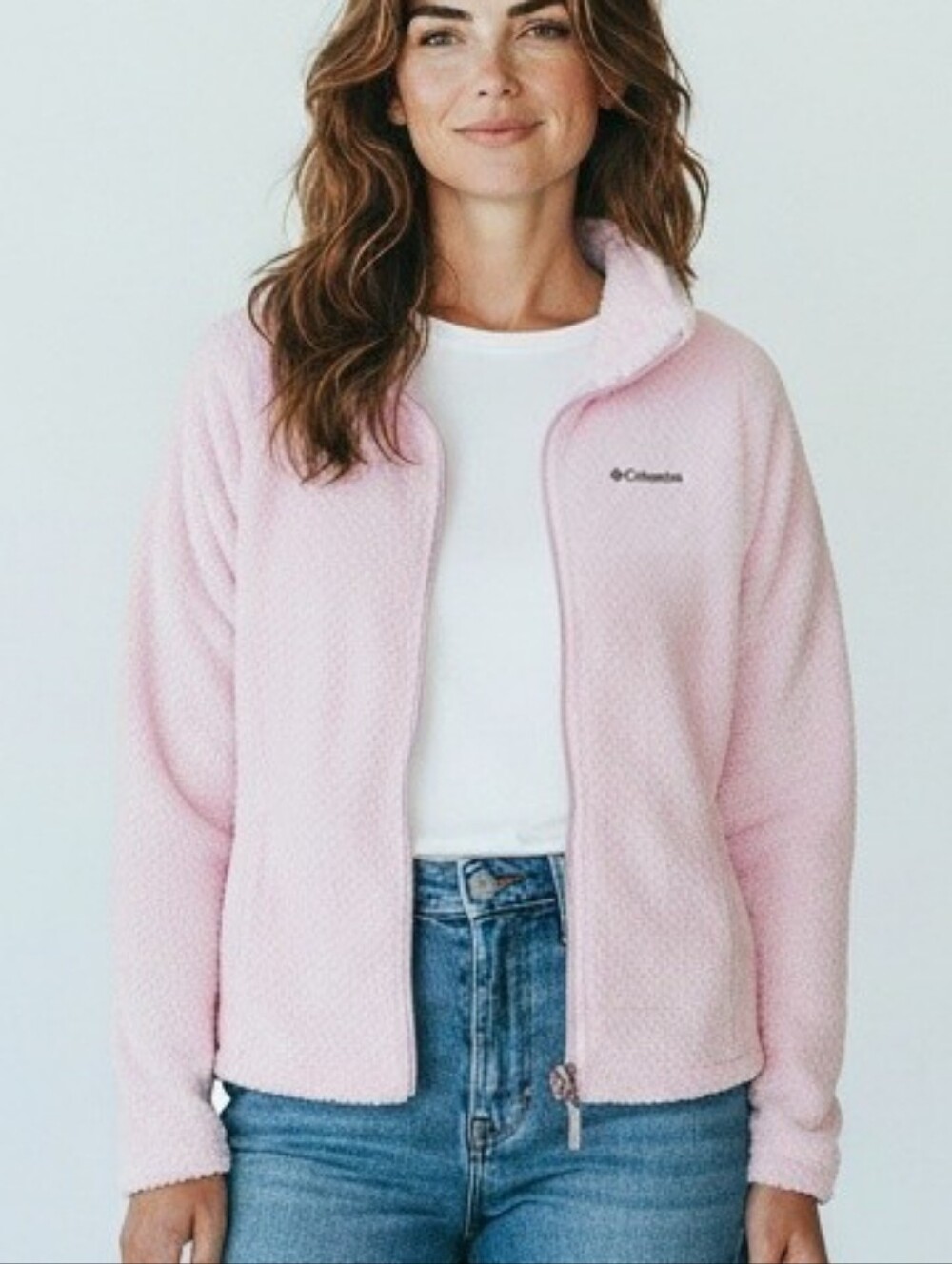 NWT Columbia Beech Forest Full Zip Fleece Jacket Pink Size M